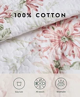 Laura Ashley Honeysuckle Cotton Reversible Piece Quilt Set