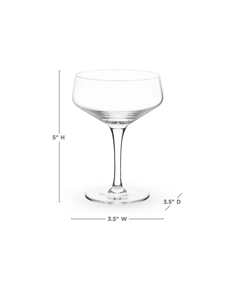 Viski Raye Angled Crystal Bordeaux Glasses (Set of 2)