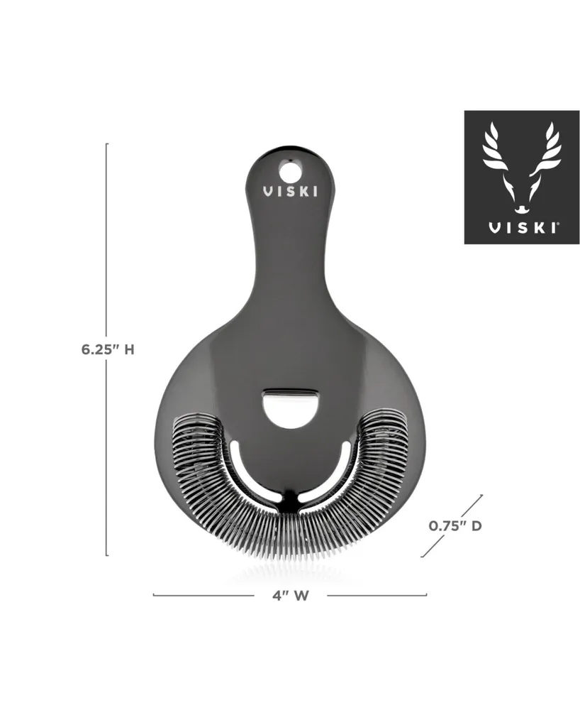 Viski Black Gunmetal Hawthorne Strainer