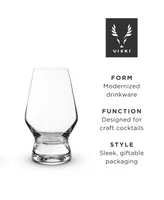 Viski Footed Crystal Scotch Glasses, Set of 2, 8 Oz