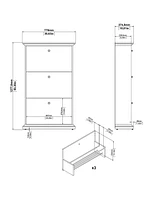 Tvilum Sonoma 3 Drawer Shoe Cabinet