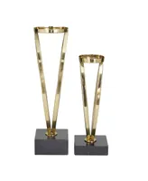 Stainless Steel Candle Holder, Set of 2 - Gold