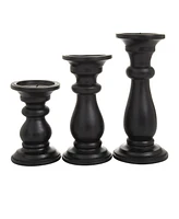 Wood French Country Candle Holder, Set of 3