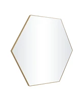 CosmoLiving by Cosmopolitan Black Contemporary Wood Wall Mirror, 21 x 24 - Gold