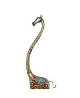 Eclectic Metal Giraffe Sculpture, 73" x 17"