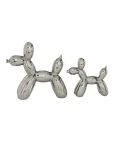 Contemporary Dog Sculpture, Set of 2 - Silver