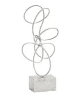 Metal Contemporary Abstract Sculpture, 22" x 10" - Silver