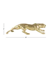 Glam Leopard Sculpture, 8" x 34" - Gold