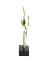 Metal Modern Nature Sculpture, 22" x 18" - Gold