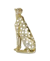 Glam Leopard Sculpture, 16" x 7" - Gold