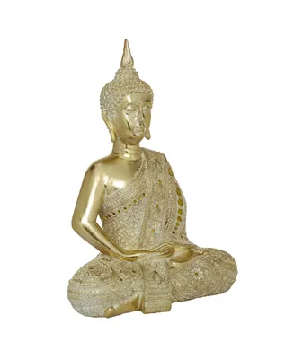 Glam Buddha Sculpture, 20" x 14" - Gold