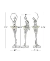 Glam Dancer Sculpture, Set of 3 - Silver