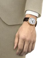 Tissot Men's Carson Premium Chronograph Brown Leather Strap Watch 41mm