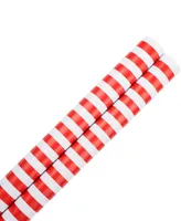 Jam Paper Gift Wrap 50 Square Feet Striped Wrapping Paper Rolls, Pack of 2