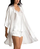 Linea Donatella Bride Satin Wrap Robe, Cami & Tap Shorts Set