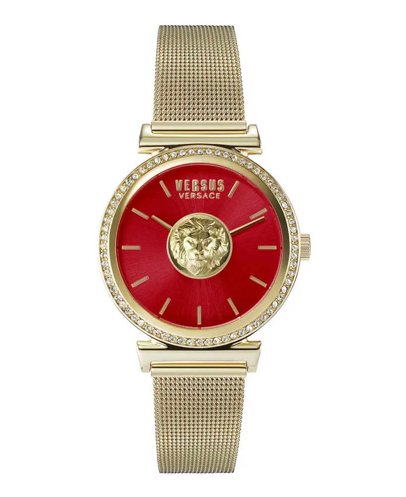 Versus Versace Womens Canton Road IP Yellow Gold 36mm Bracelet