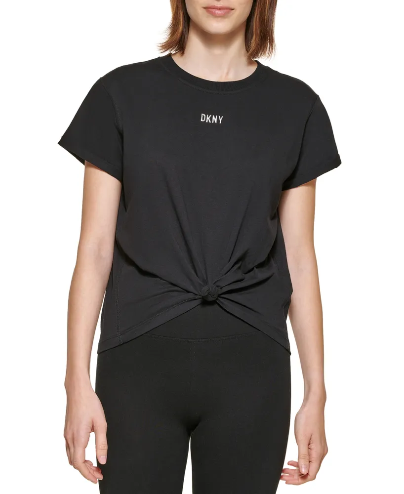 Dkny Sport Women's Cotton Metallic-Logo T-Shirt