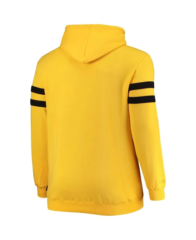 New Era Men's Gold Pittsburgh Steelers Big and Tall Current Team Colorblock  Fleece Raglan Pullover Hoodie