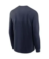 Men's College Navy Seattle Seahawks Fan Gear Color Bar Long Sleeve T-shirt