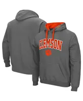 Men's Charcoal Clemson Tigers Big and Tall Arch Logo 2.0 Pullover Hoodie