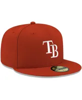 Men's Red Tampa Bay Rays Logo White 59FIFTY Fitted Hat