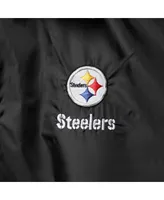 Men's Black Pittsburgh Steelers Coaches Classic Raglan Full-Snap Windbreaker Jacket