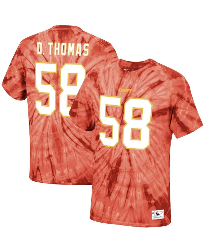 Mitchell & Ness Derrick Thomas Red Kansas City Chiefs Tie-Dye Retired Player Name & Number T-Shirt