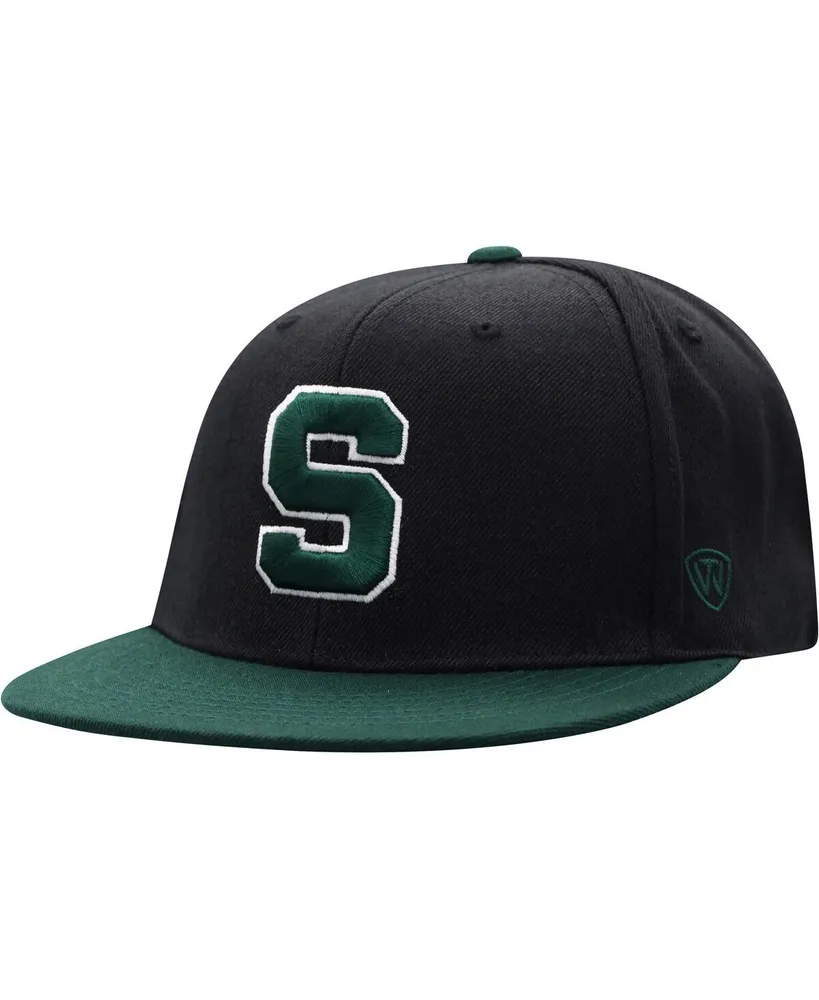Men's Black and Green Michigan State Spartans Team Color Two-Tone Fitted Hat