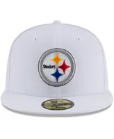 Men's New Era White Pittsburgh Steelers Omaha 59FIFTY Fitted Hat