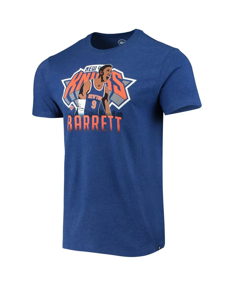 Men's Rj Barrett Heathered Blue New York Knicks Player Graphic T-shirt