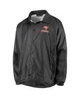 Men's Black Tampa Bay Buccaneers Coaches Classic Raglan Full-Snap Windbreaker Jacket