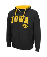 Men's Colosseum Black Iowa Hawkeyes Big and Tall Full-Zip Hoodie