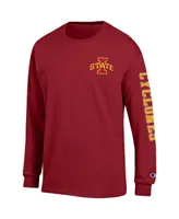 Men's Cardinal Iowa State Cyclones Team Stack Long Sleeve T-shirt