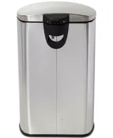 Honey Can Do 40-Liter Semi-Round Stainless Steel Step Trash Can with Lid