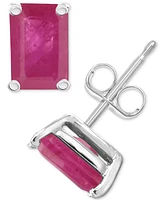 Ruby Stud Earrings (1-3/8 ct. t.w.) in 14k White Gold (Also in Emerald)