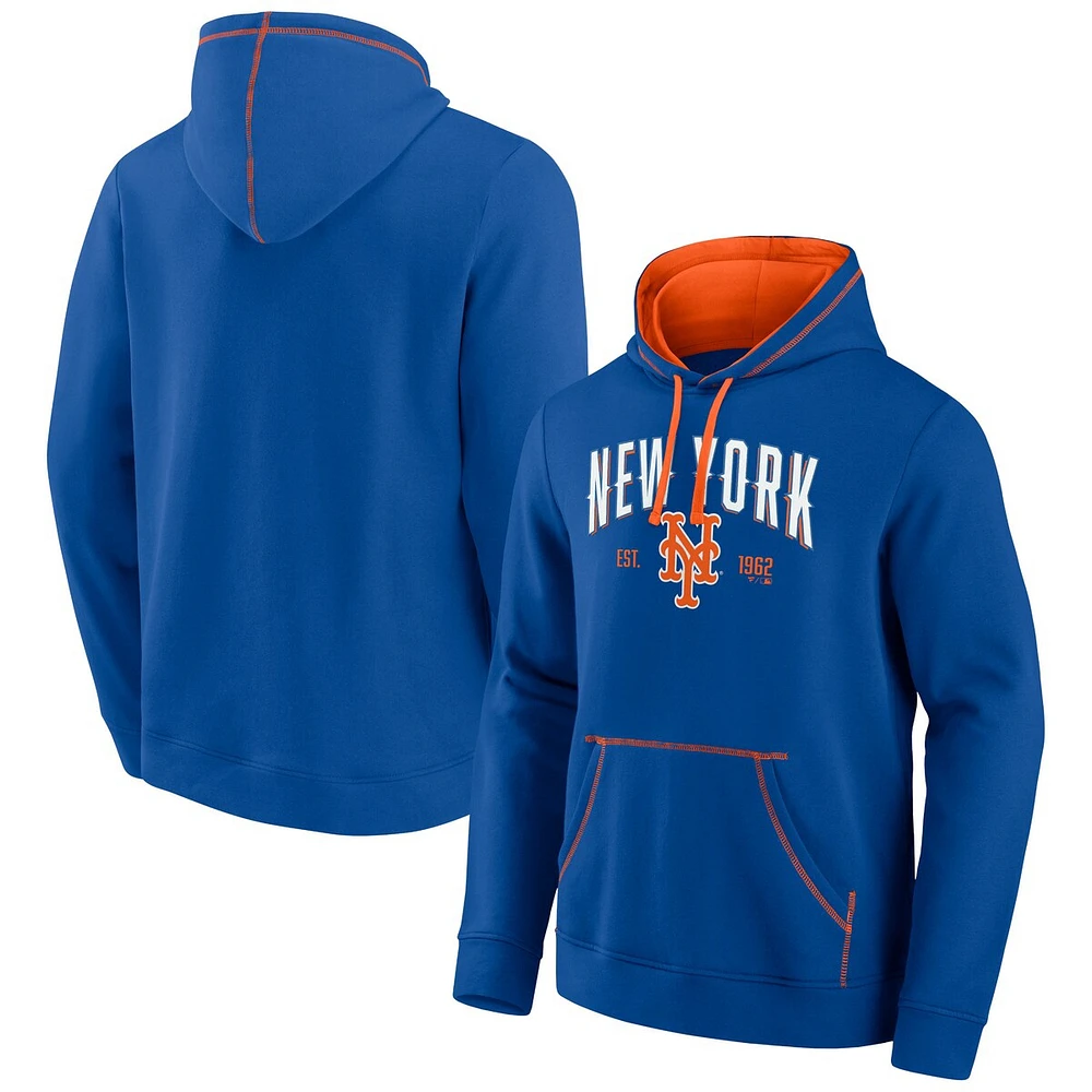 Fanatics Men's Royal, Orange New York Mets Ultimate Champion Logo Pullover Hoodie