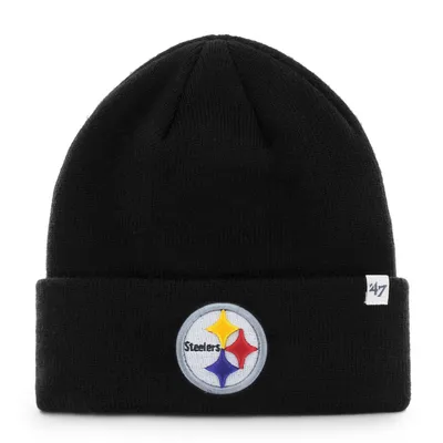 '47 Men's Black Pittsburgh Steelers Primary Basic Cuffed Knit Hat