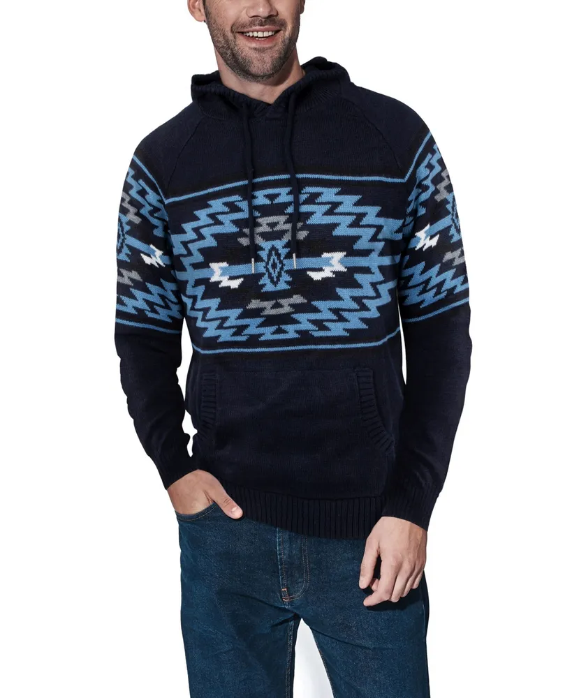 X-Ray Men's Aztec Hooded Sweater