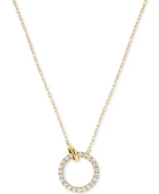 Diamond Circle 18" Pendant Necklace (1/3 ct. t.w.) in 14k Gold