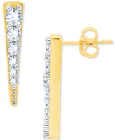 Diamond Graduated Spear Earrings (1/5 ct. t.w.) in 14k Gold-Plated Sterling Silver - Gold