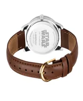 ewatchfactory Women's Disney Star Wars Child, the Alloy Brown Leather Strap Watch 38mm