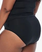 Lauren Ralph Plus Shirred High-Waist Swim Bottoms