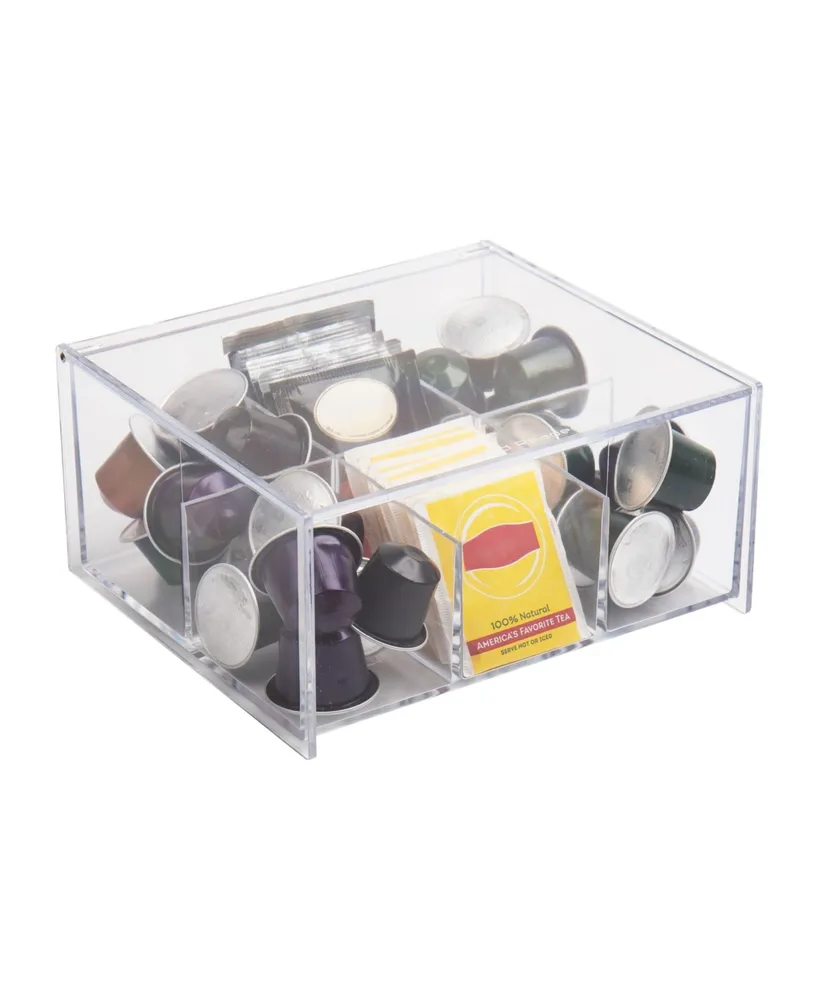 Mind Reader Tea Bag Pantry Storage Organizer with Lid and 6 Compartments