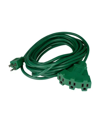 25' 3-Prong Outdoor Extension Power Cord with Fan Style Connector - Multi