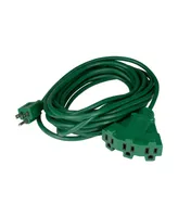 25' 3-Prong Outdoor Extension Power Cord with Fan Style Connector - Multi