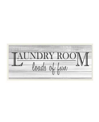 Stupell Industries Fun Laundry Room Funny Word Bathroom Black and White Design Wall Plaque Art, 7" x 17" - Multi