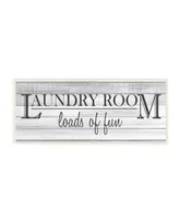 Stupell Industries Fun Laundry Room Funny Word Bathroom Black and White Design Wall Plaque Art, 7" x 17" - Multi