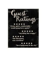 Stupell Industries Guest Rating Five Star Bathroom Black Funny Word Design Wall Plaque Art Collection By Daphne Polselli