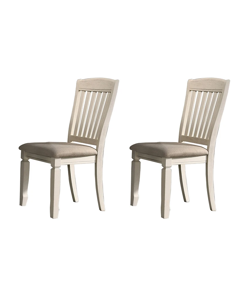 Belle Oak Slat Back Dining Chairs, Set of 2