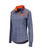 Women's Navy Illinois Fighting Illini Bikram Quarter-Zip Long Sleeve Jacket